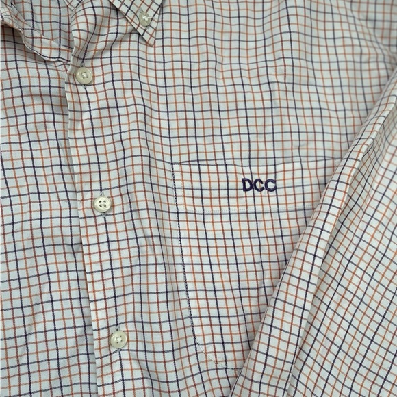 Peter Millar Shirt Men's XL Orange Plaid 100% Cotton Long Sleeve Button Down - Picture 3 of 8